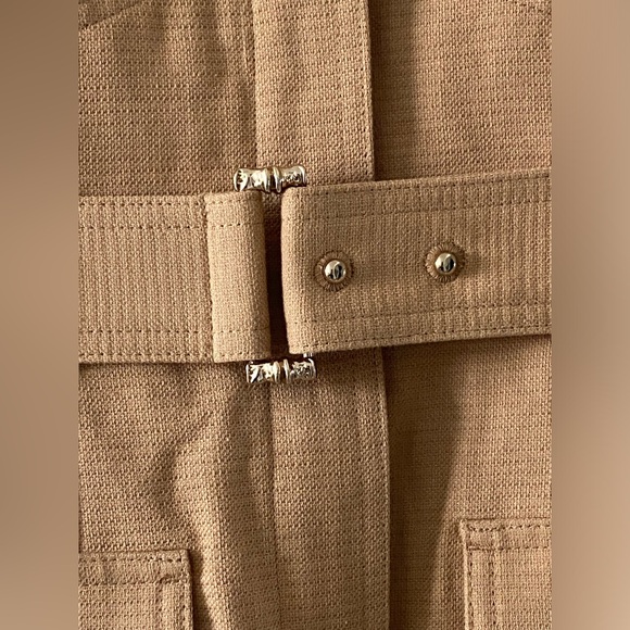 ACLER Vermont Flounce Hemdress Tan Bodycon with Gold Hardware, only worn 1 x - Picture 11 of 15